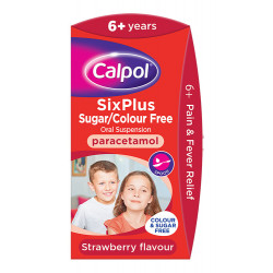 Calpol SixPlus Sugar Free Suspension Strawberry Flavour 6+ Years 200ml (P medicine)